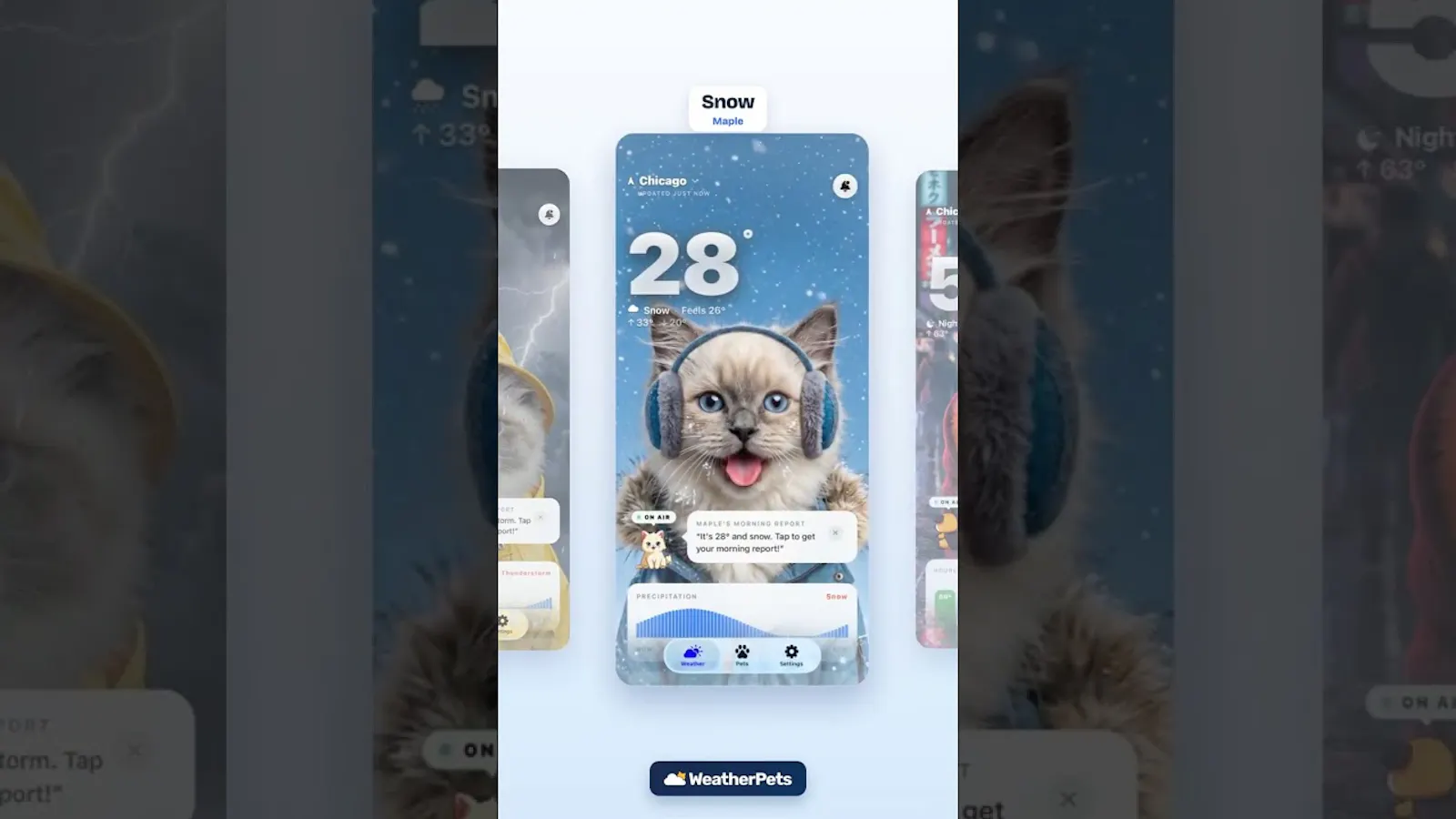 WeatherPets: Weather & Widgets screenshot 1 (video preview)