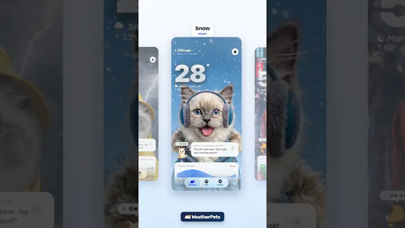WeatherPets: Weather & Widgets screenshot 1 (video preview)