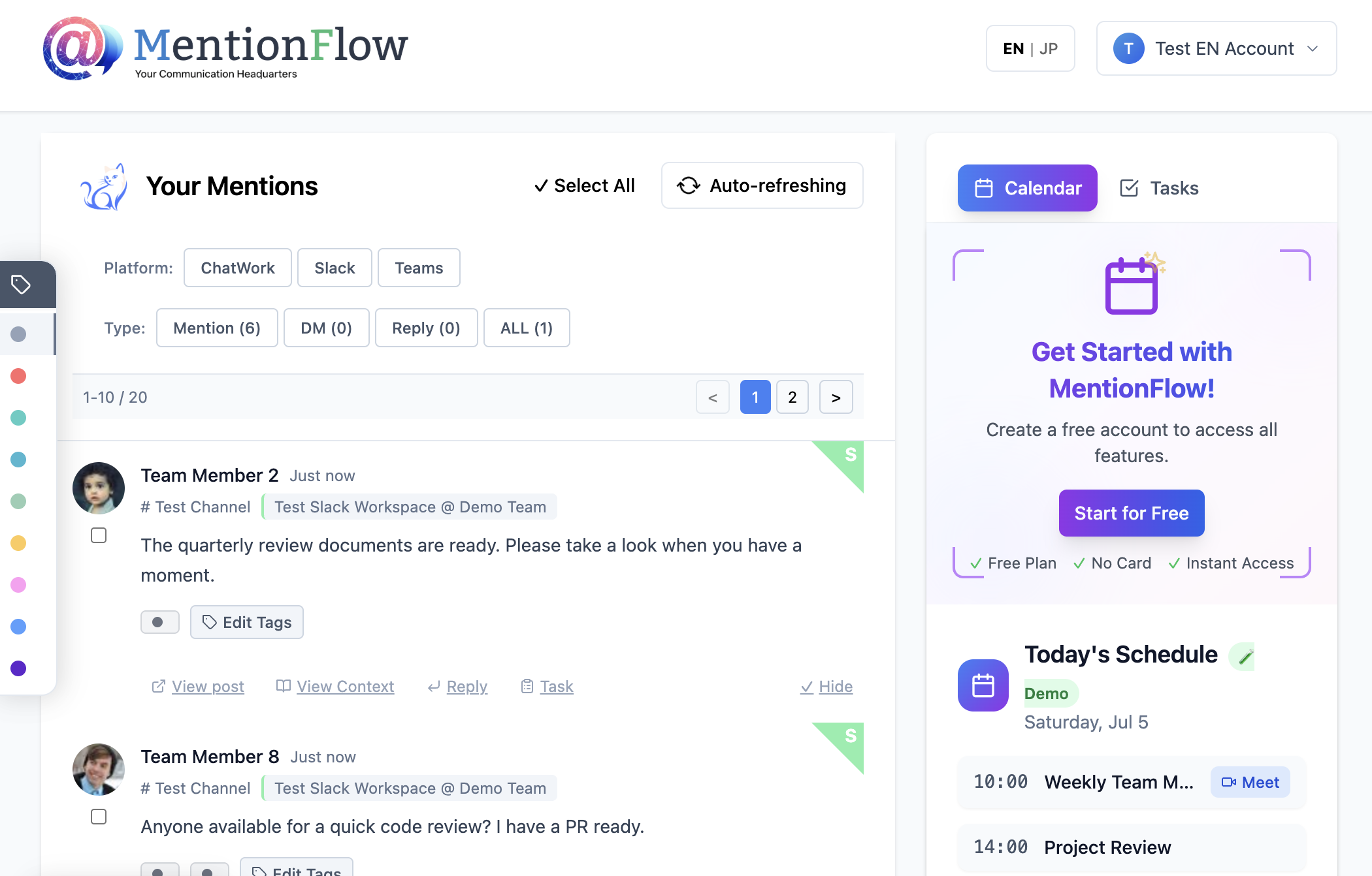 Menzione flusso - Unify Slack, chatwork, team e discordia media 2