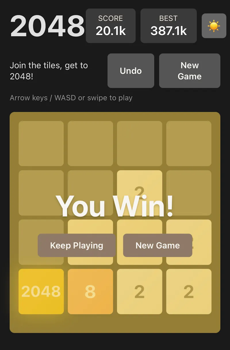 2048 Game screenshot 3