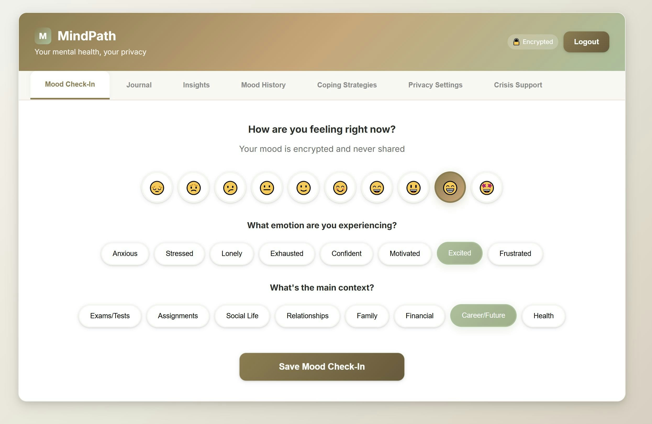 MindPath - สุขภาพจิตสำหรับนักเรียน - การสนับสนุนสุขภาพจิตที่ขับเคลื่อนด้วย AI สำหรับนักศึกษา media 1