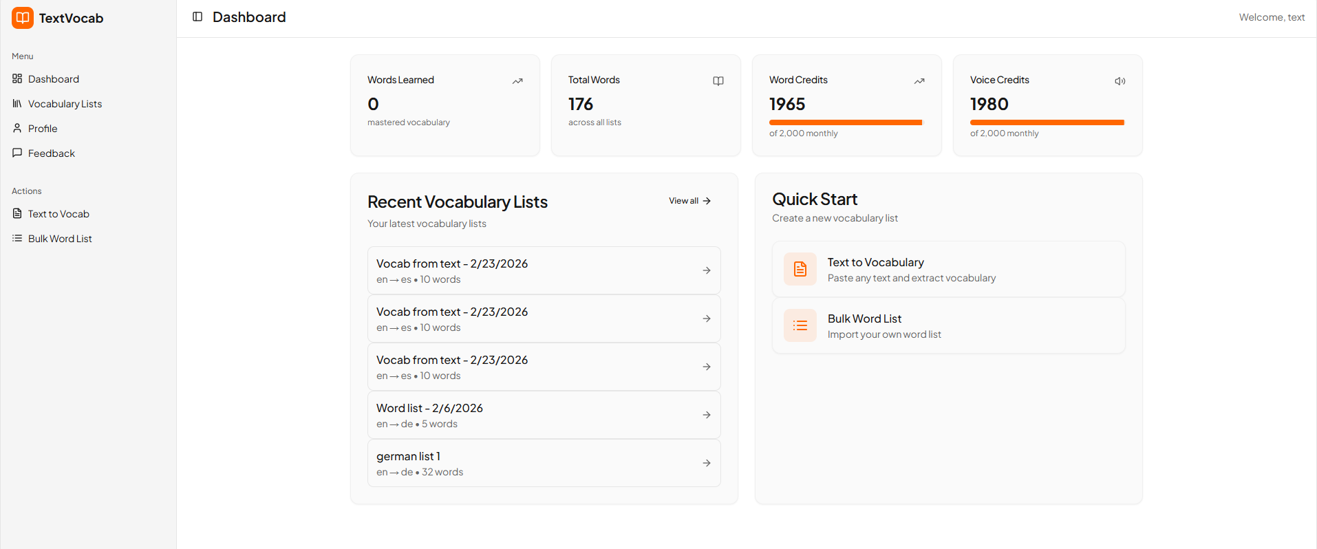 TextVocab - Screenshot 3 showing product features and functionality