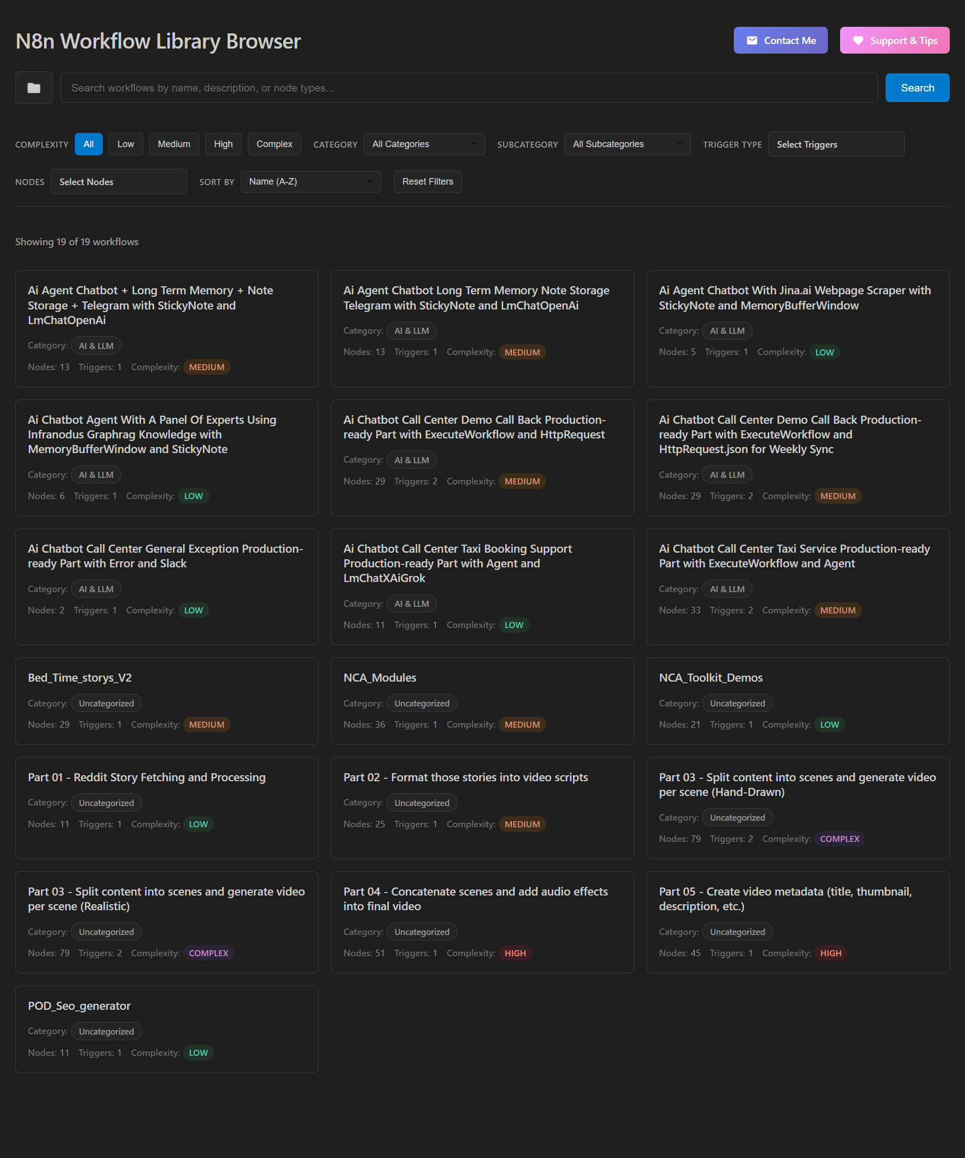 N8n Workflow Collection + Browser - Main product screenshot demonstrating key features and user interface