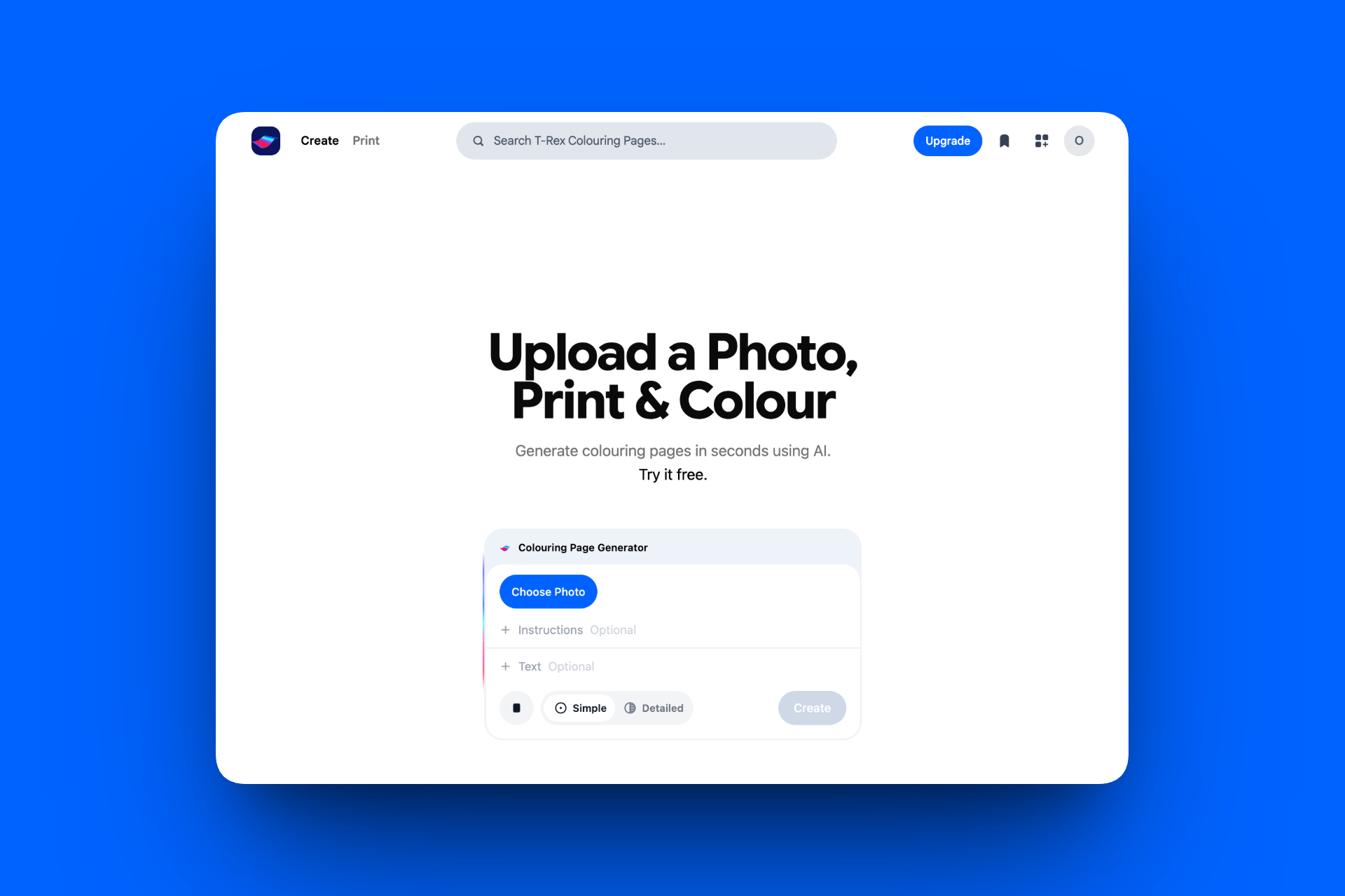 Colouring Page - Main product screenshot demonstrating key features and user interface
