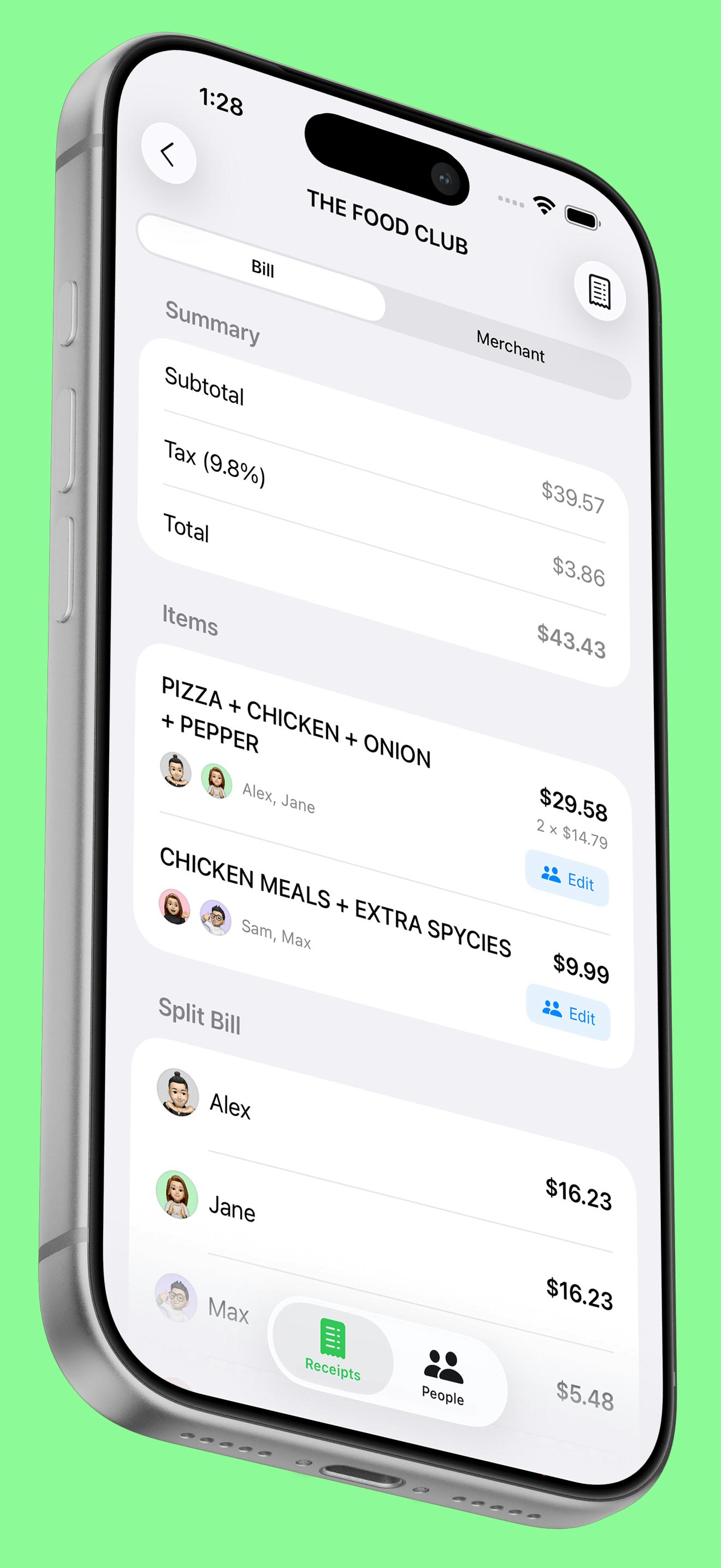 Bill Mate - Main product screenshot demonstrating key features and user interface