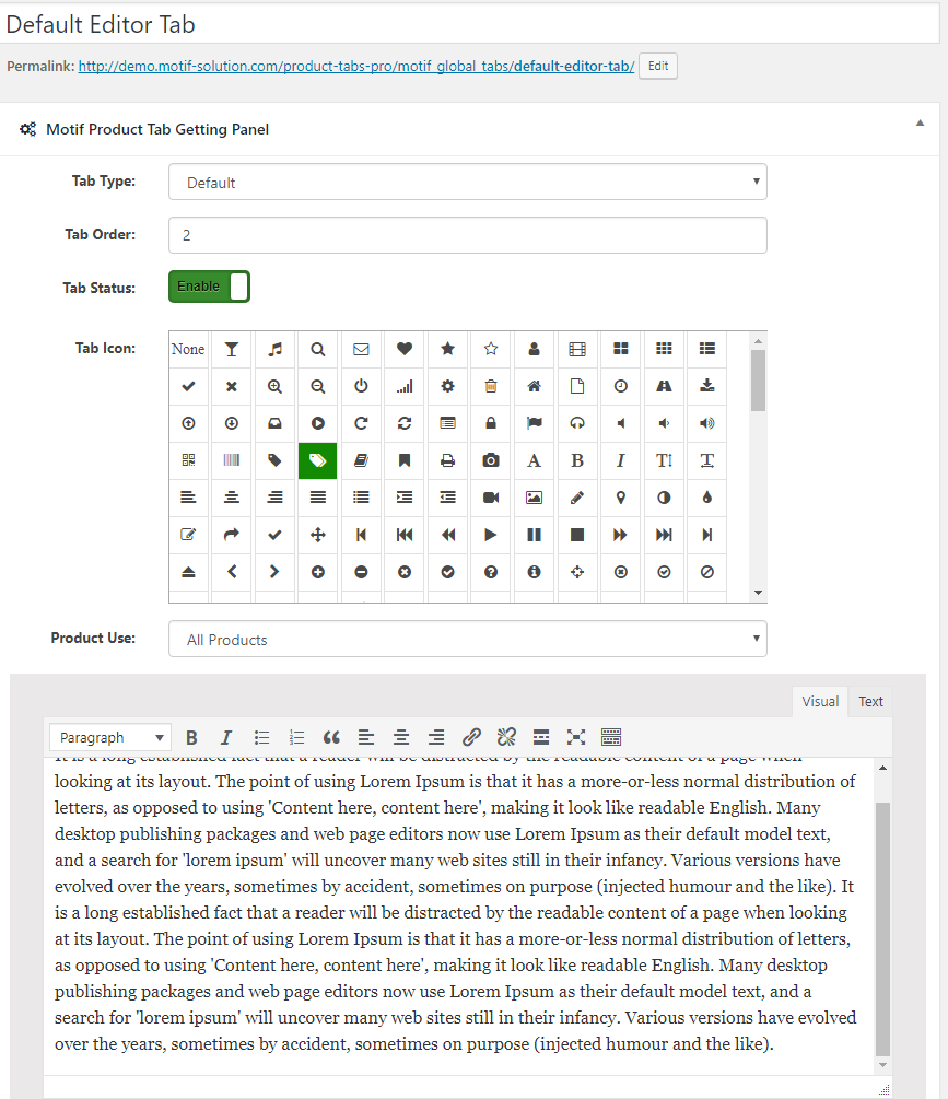 WooCommerce Products Tabs Plugin gallery image