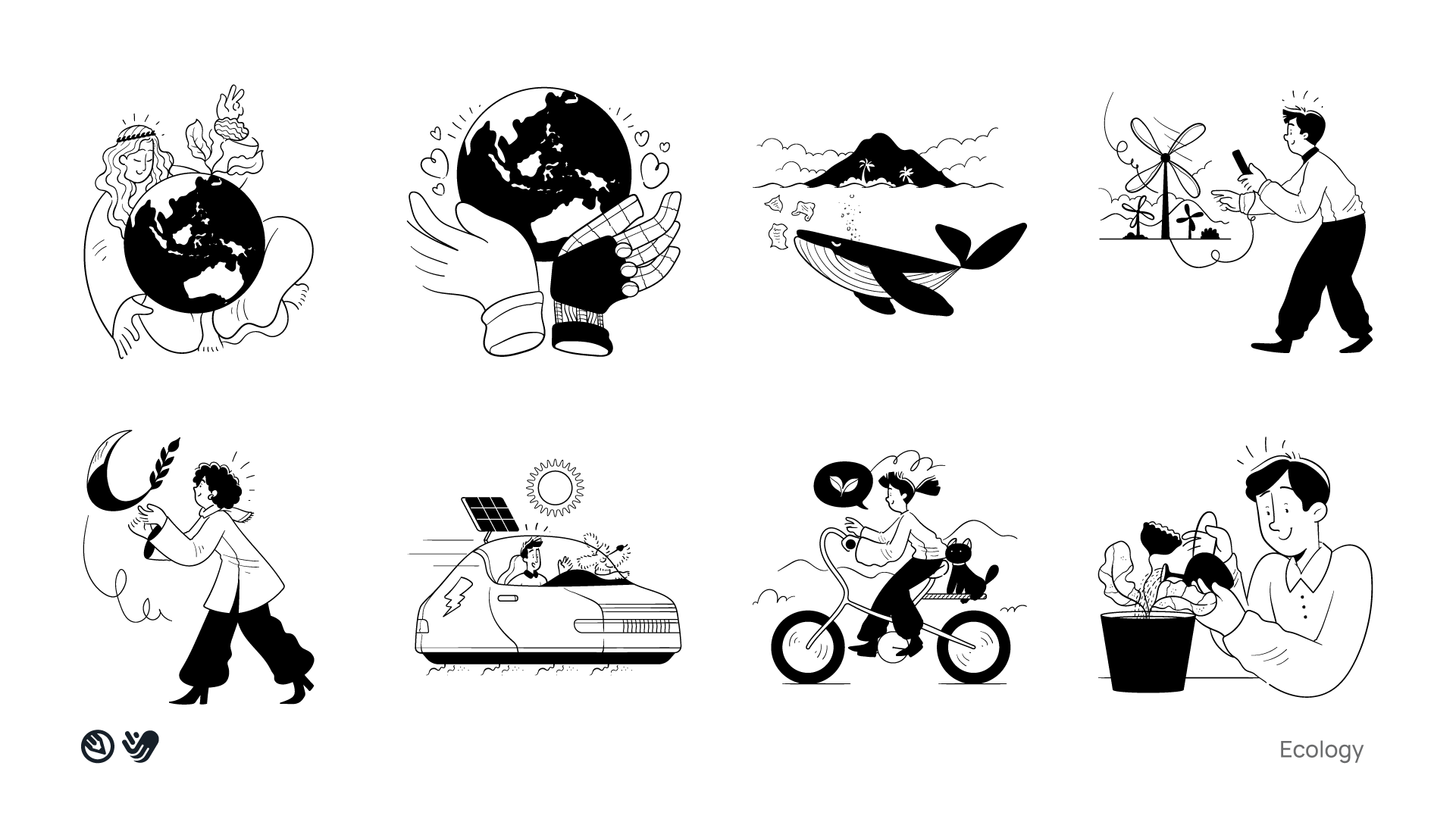 Ilustrações de movimento para noção media 22