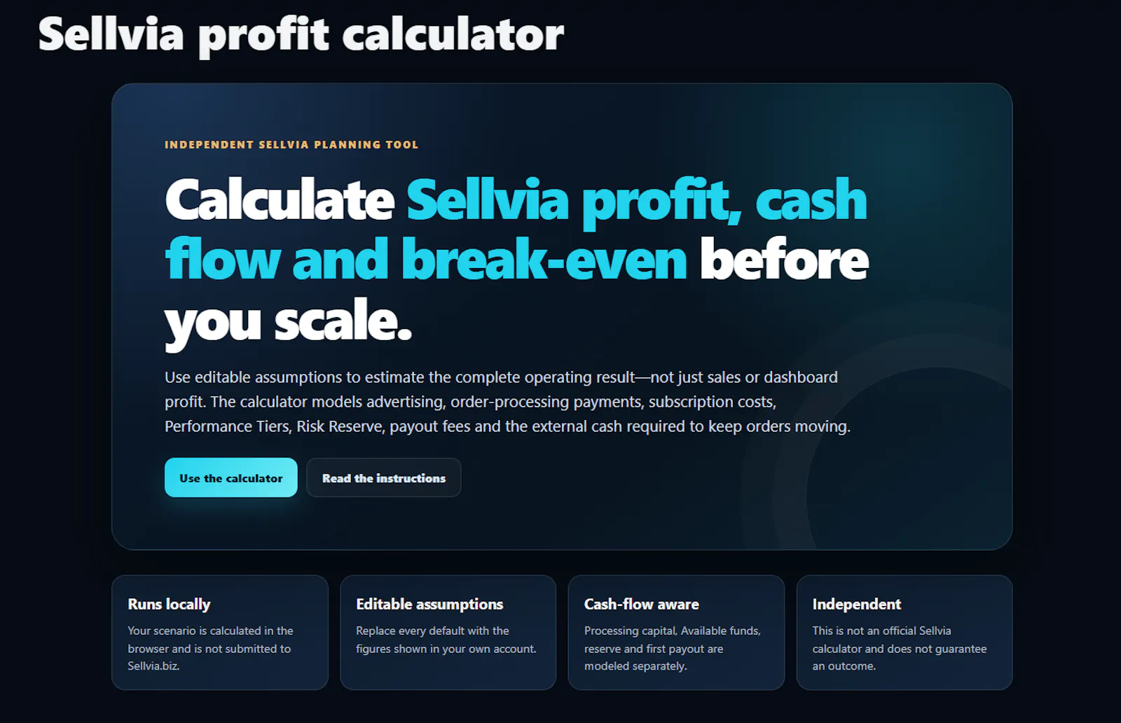 Sellvia Profit Calculator screenshot 1