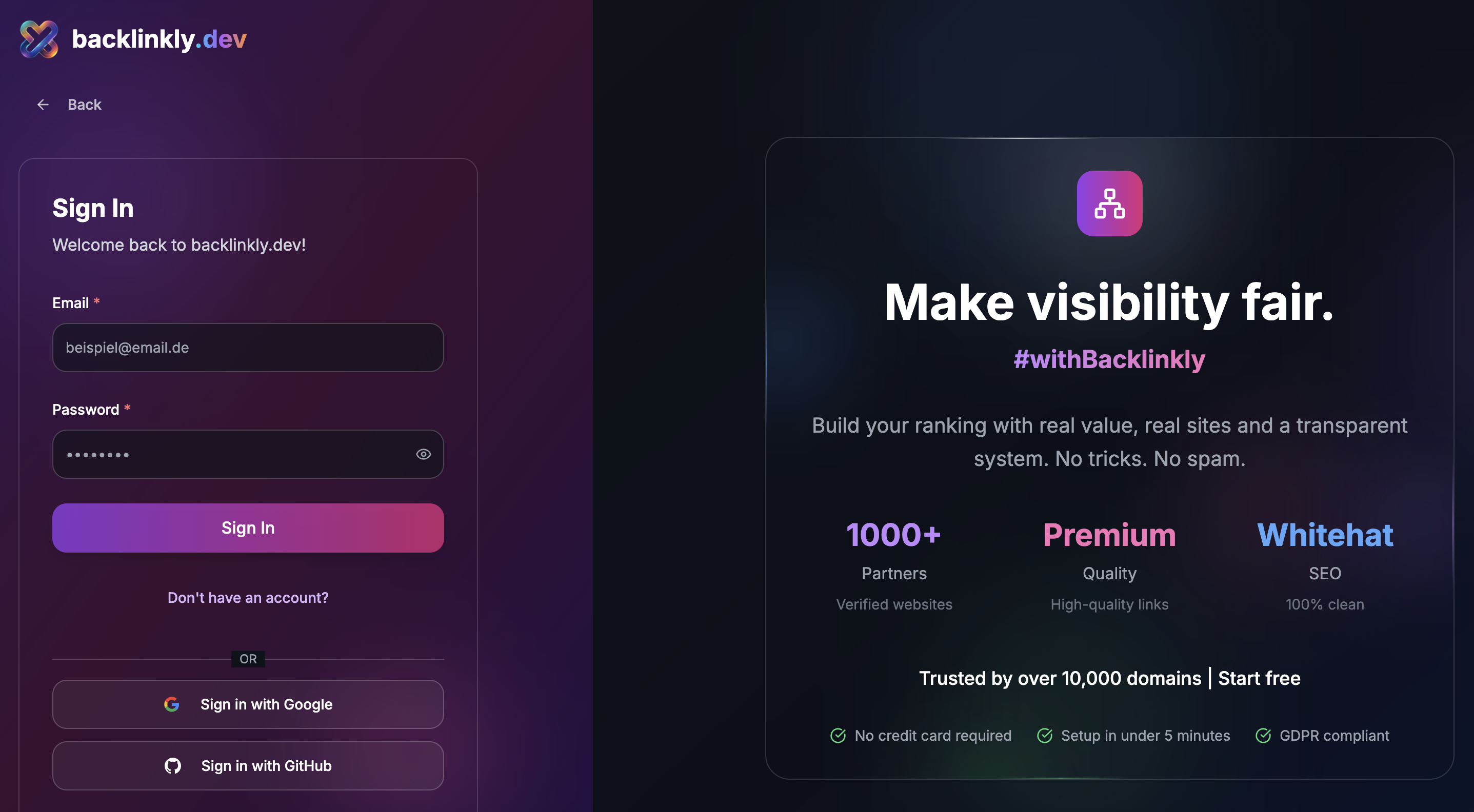 Média backlinkly.dev - Backlinks Community-driven 2