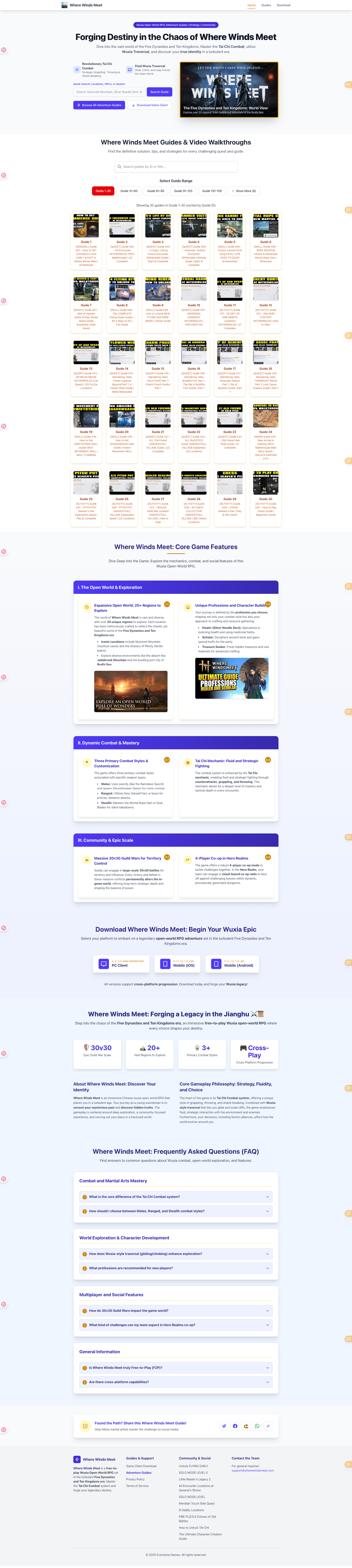 Where Winds Meet Guides - Main product screenshot demonstrating key features and user interface