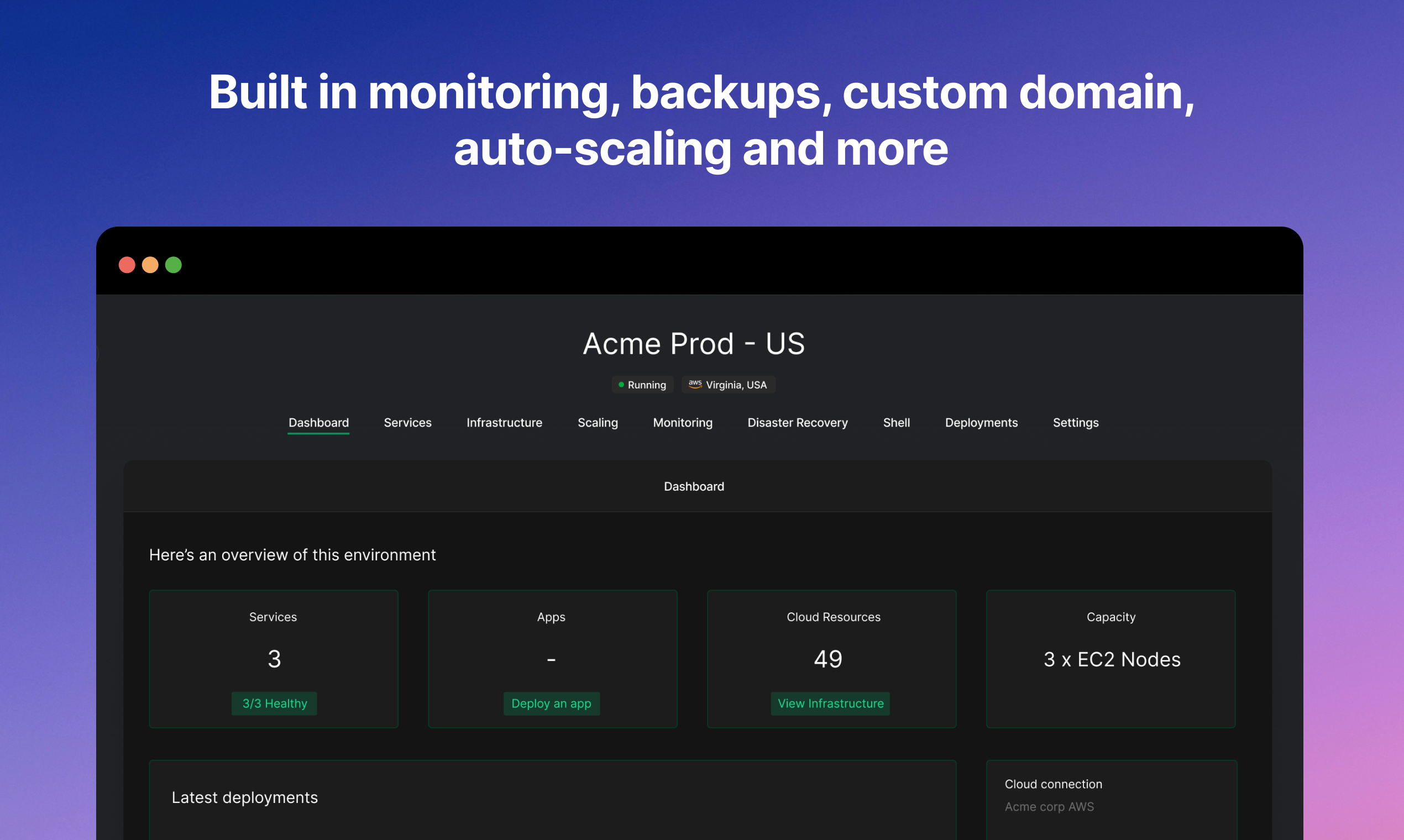 منصة تطبيق LocalOps لـ AWS media 6