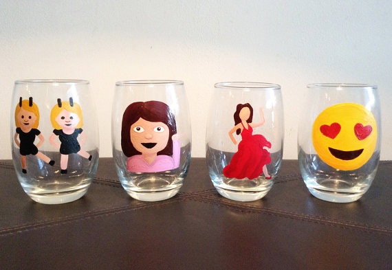 Emoji Stemless Wine Glasses