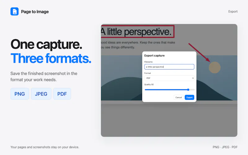 Page to Image - Screenshots & PDF screenshot 6
