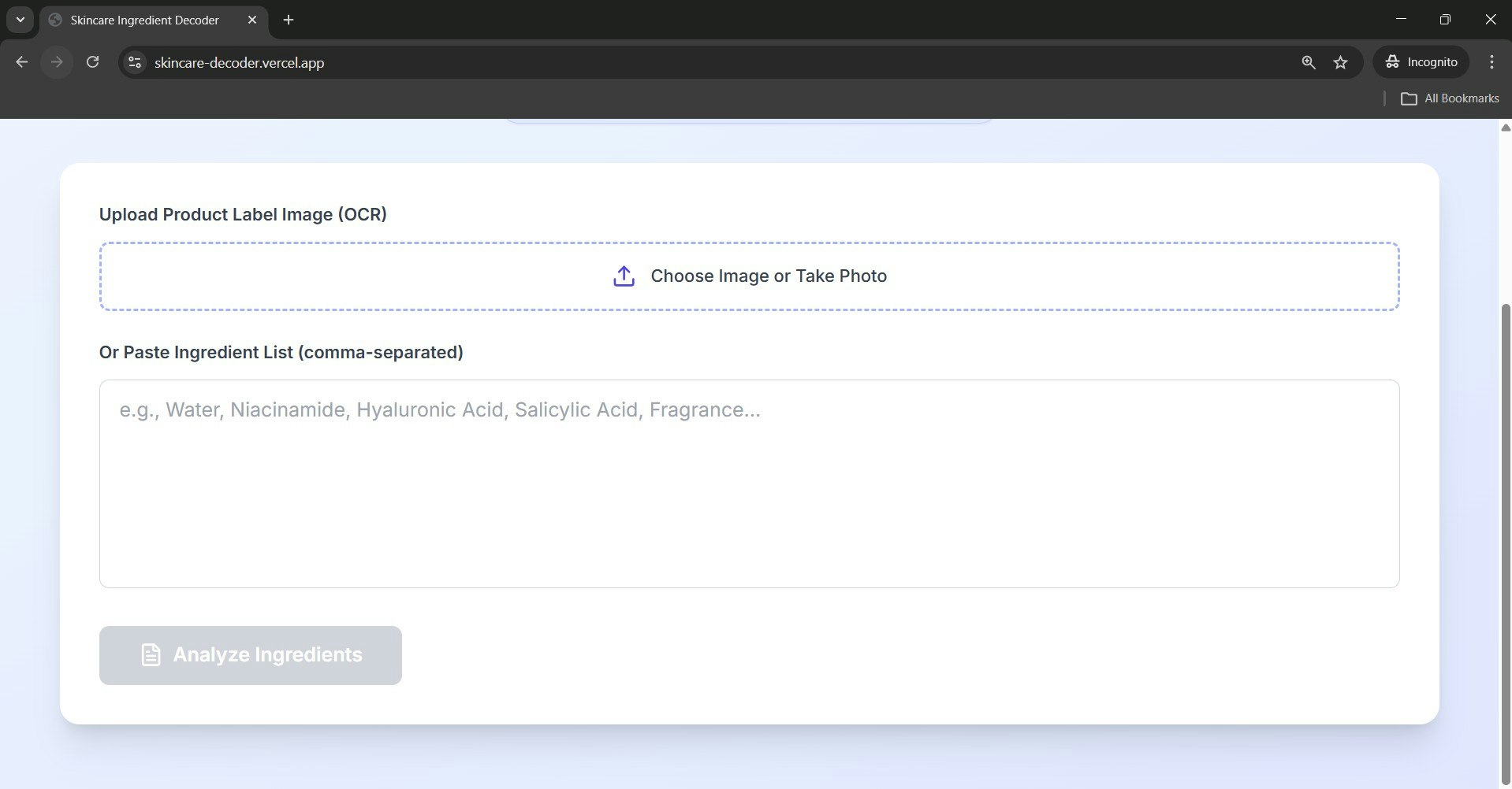Skincare Ingredient Decoder gallery image