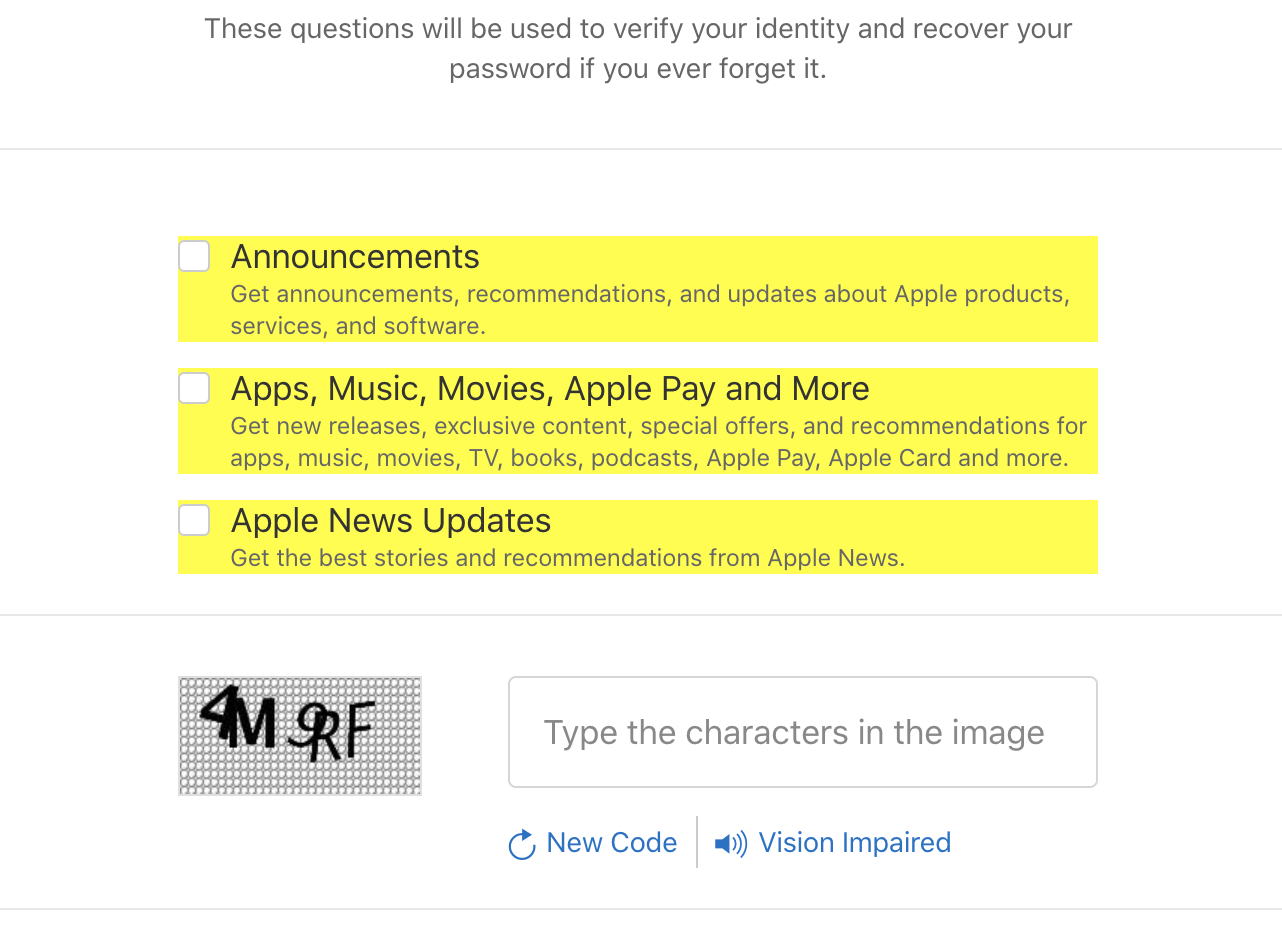 Uncheck email subscription gallery image