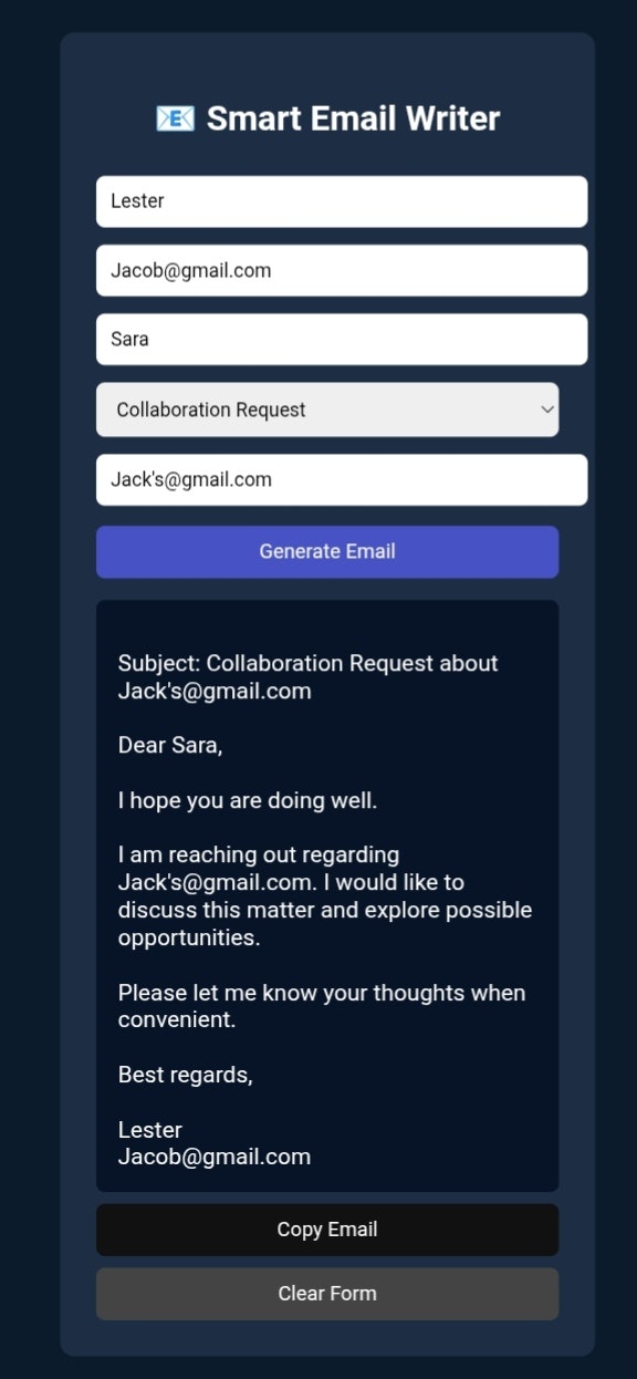 Smart Email Writer AI - Screenshot 3 showing product features and functionality