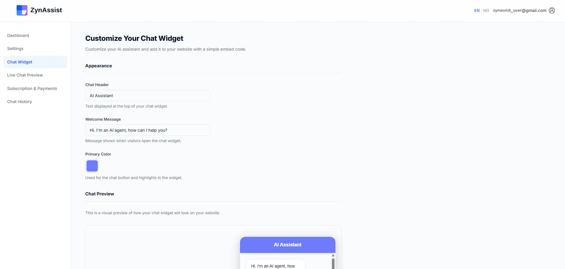ZynAssist: AI Assistant for Your Website gallery image