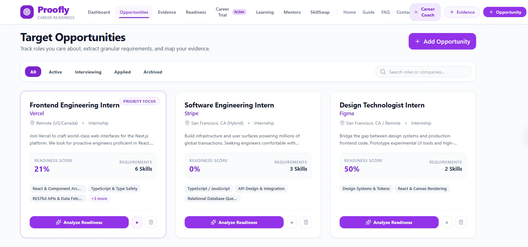Proofly: AI Career Readiness Platform gallery image