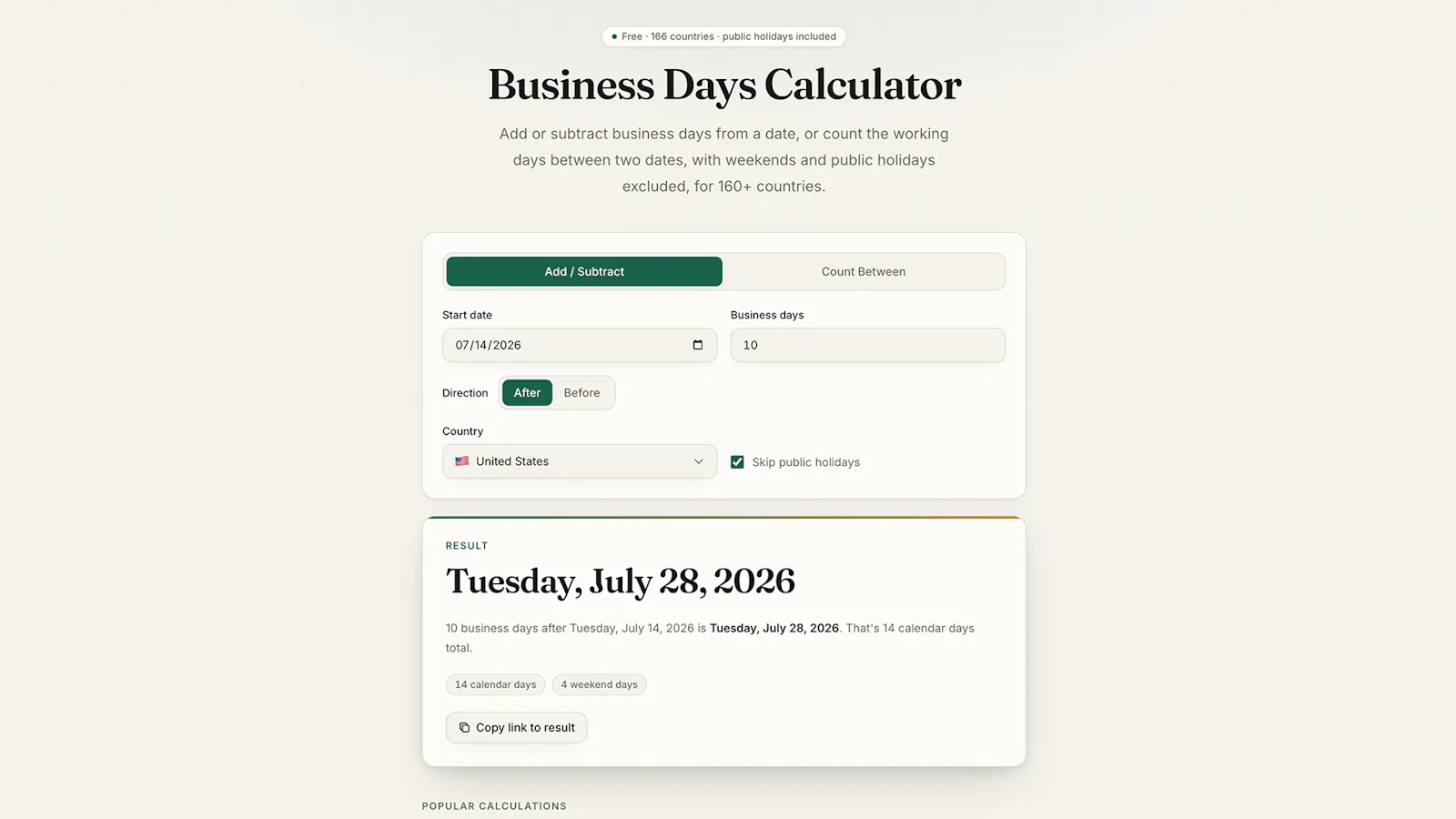 Business Days Calculator screenshot 1