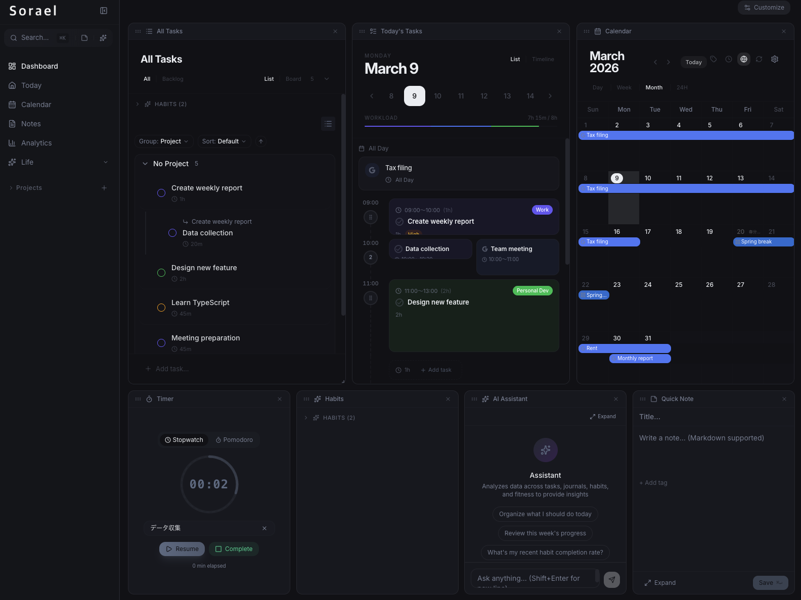 Sorael - Main product screenshot demonstrating key features and user interface