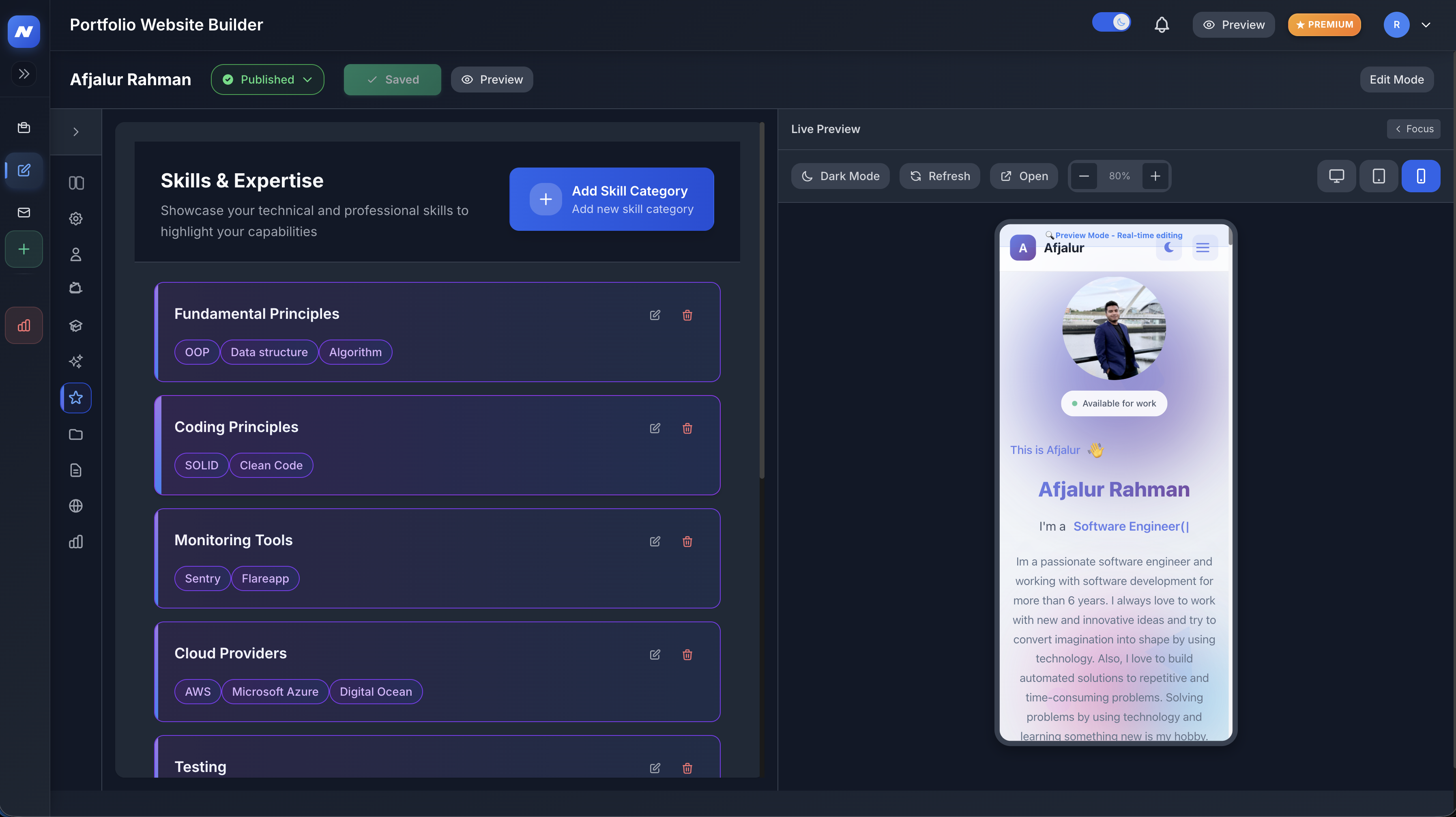 NextGenCV - AI Portfolio Website Builder gallery image