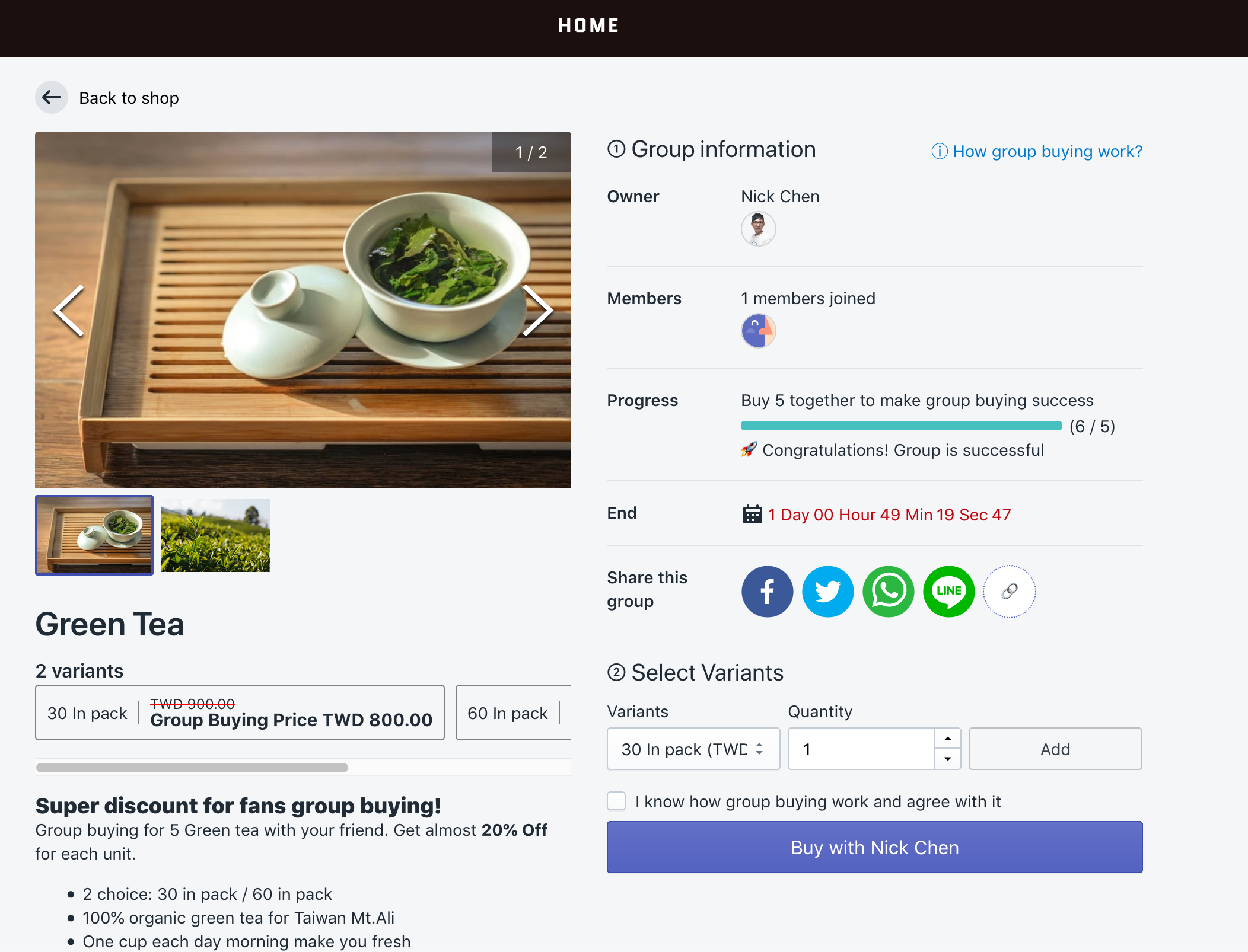 Poll option A unique for customers. Share it to friends and buy together. image