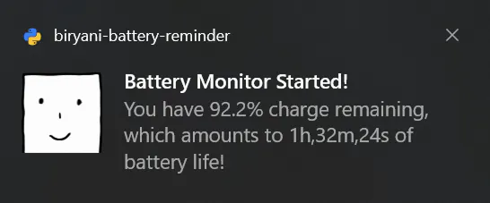 Biryani Battery Reminder gallery image