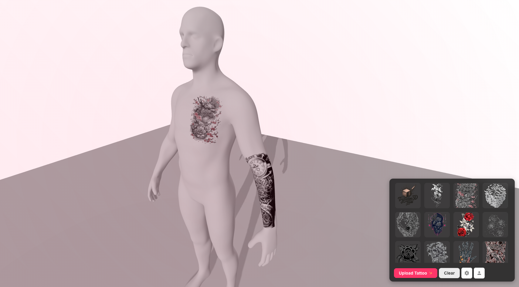 문신 3D를 시도하십시오 - 3D 모델에서 문신 디자인을 참조하십시오. 미디어 2