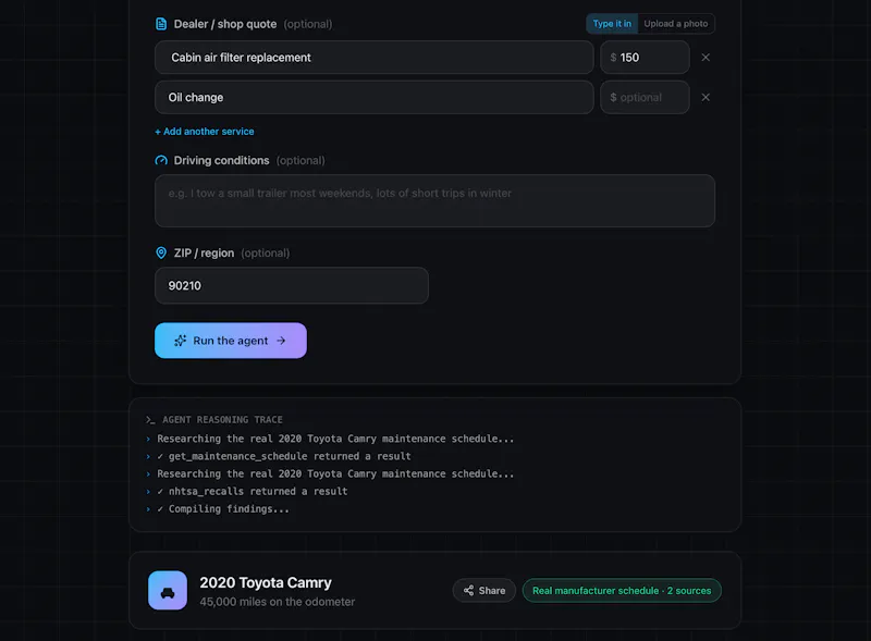 Service Audit agent screenshot 2