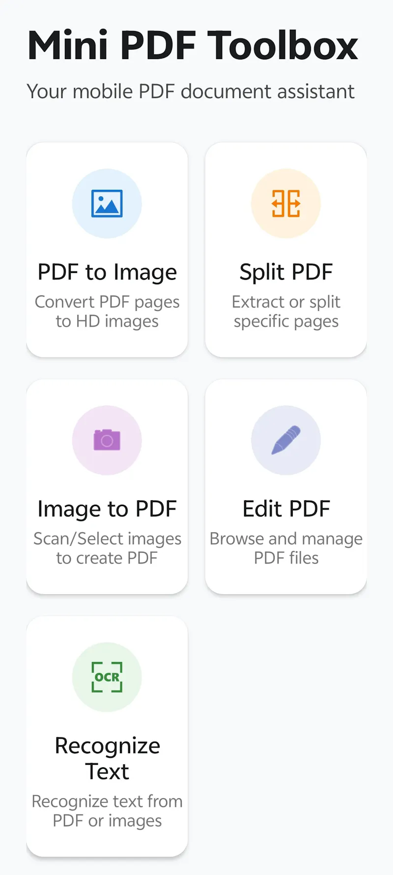 Mini PDF Tool Box screenshot 1