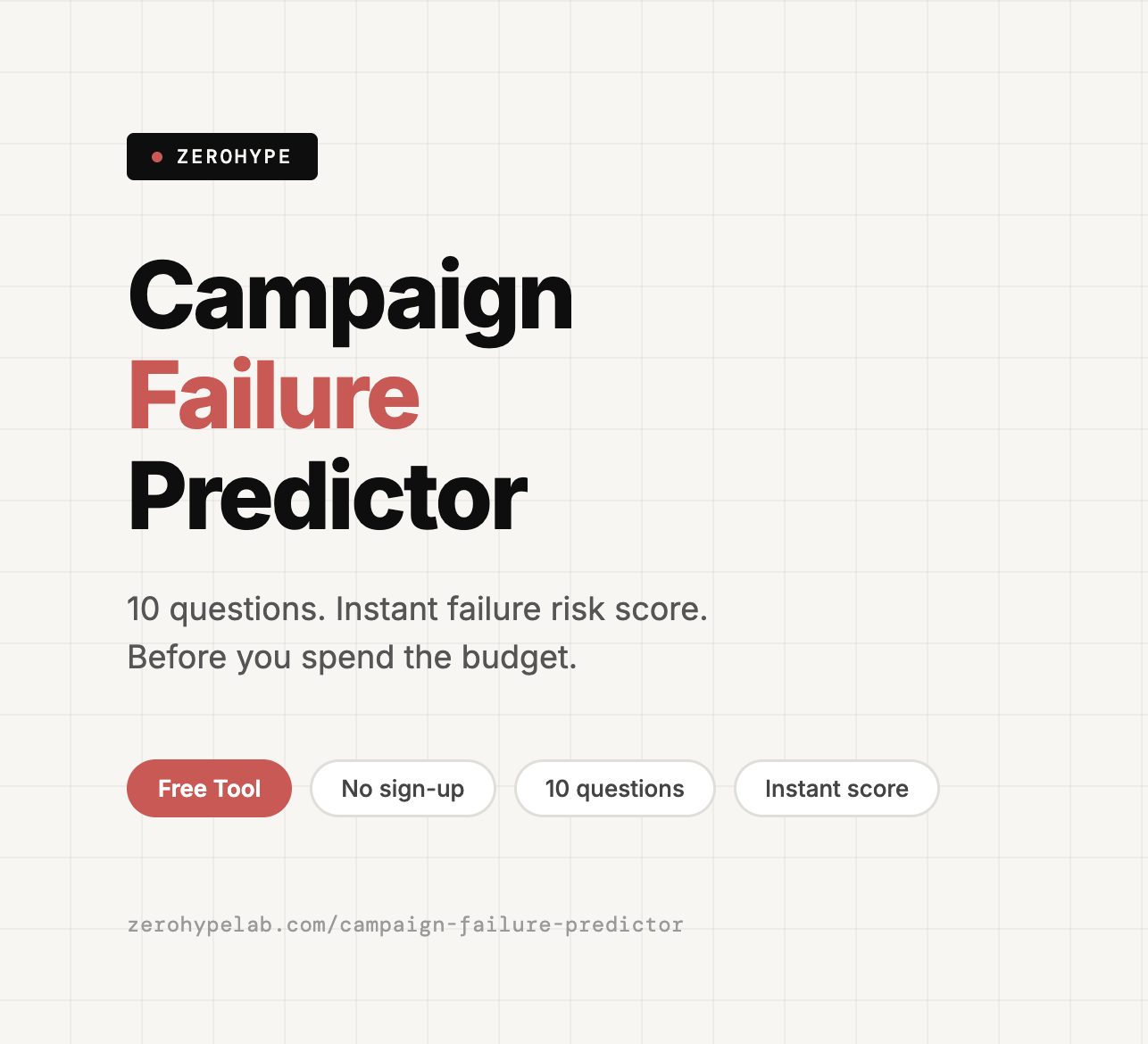 Campaign Failure Predictor - Main product screenshot demonstrating key features and user interface