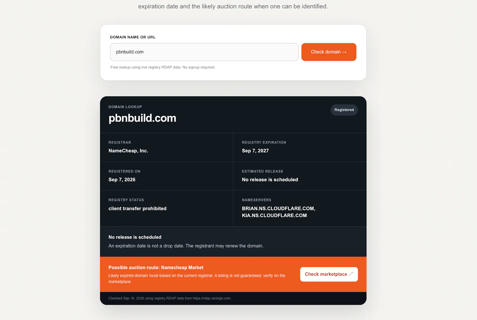 PBN Build Domain Checker screenshot 2