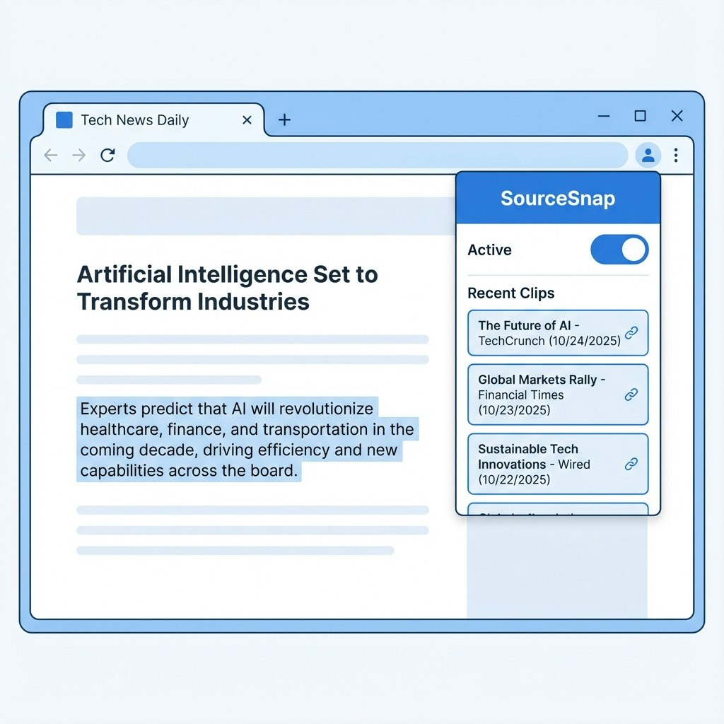 SourceSnap - Main product screenshot demonstrating key features and user interface