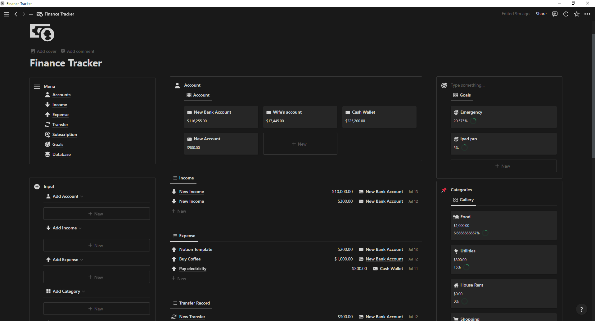 Notion Finance Tracker gallery image