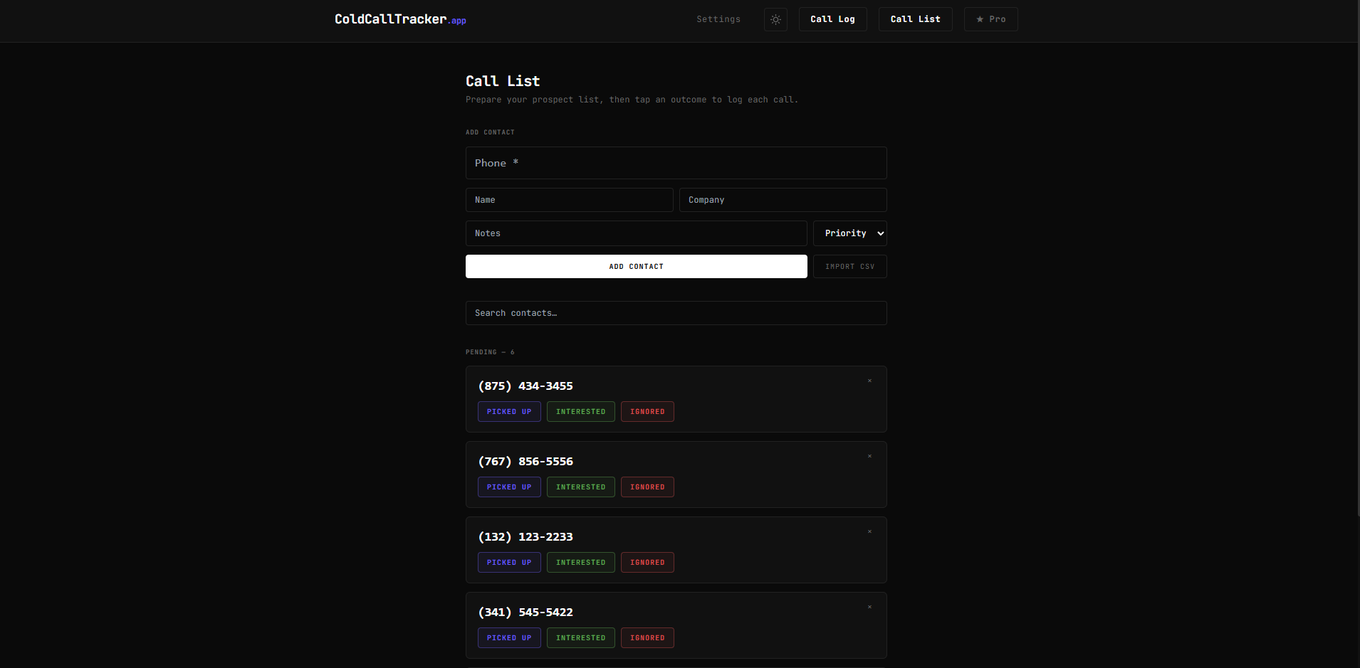 ColdCallTracker gallery image