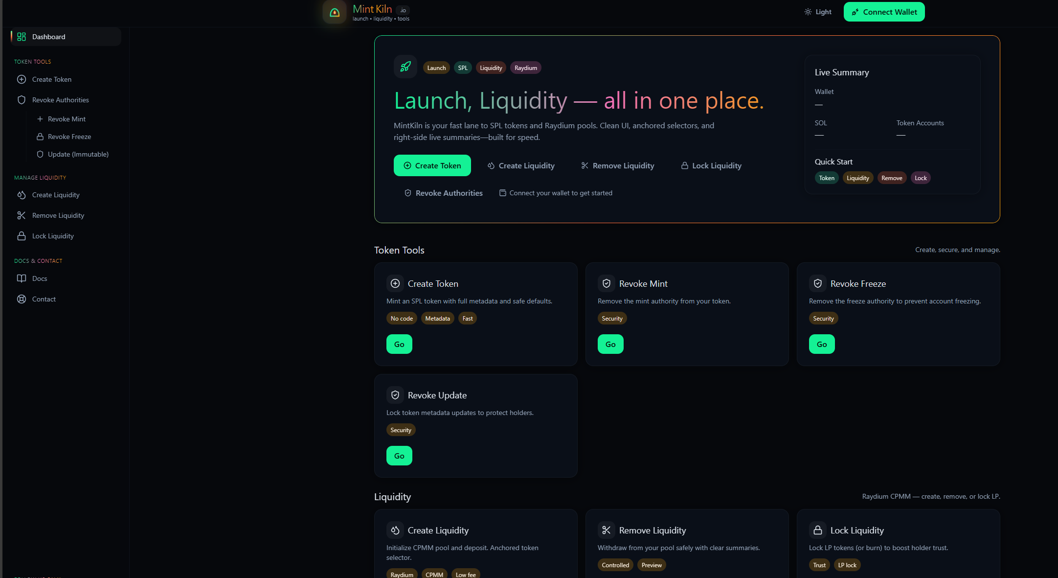 Média Mintkiln - Launchage de jetons Solana sans code avec outils de liquidité sûrs 1