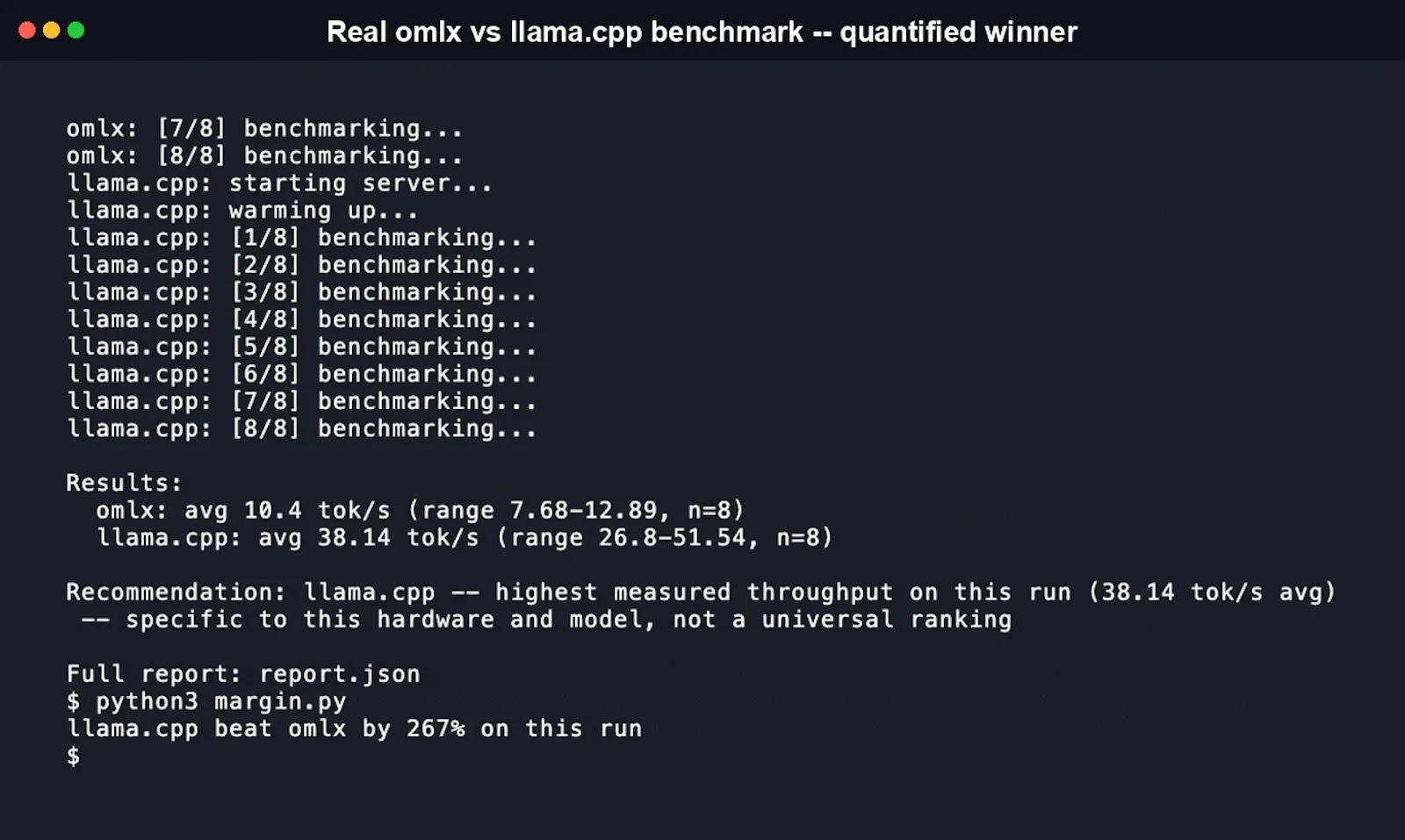 Inferbench screenshot 1