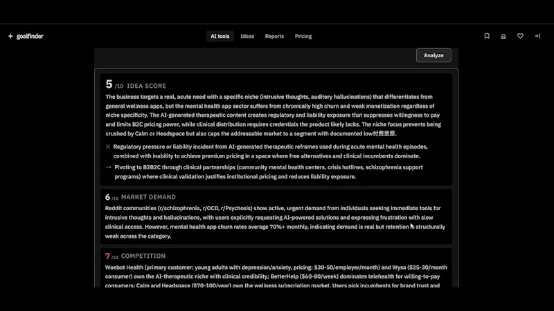 Goalfinder screenshot 1 (video preview)