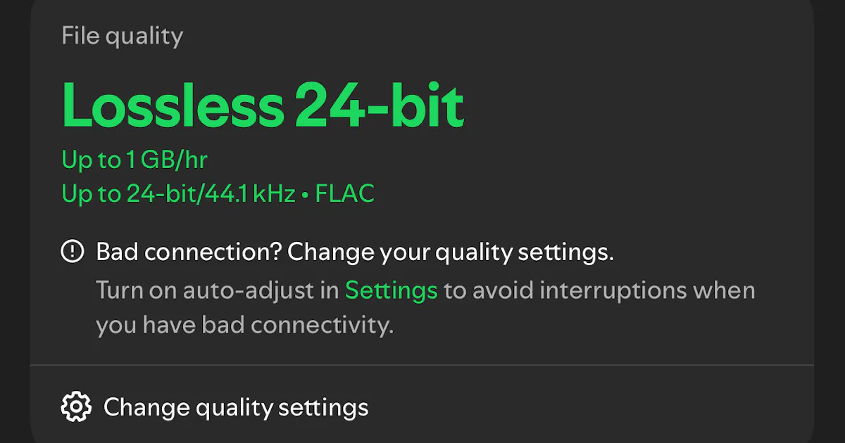 Lossless on Spotify Premium