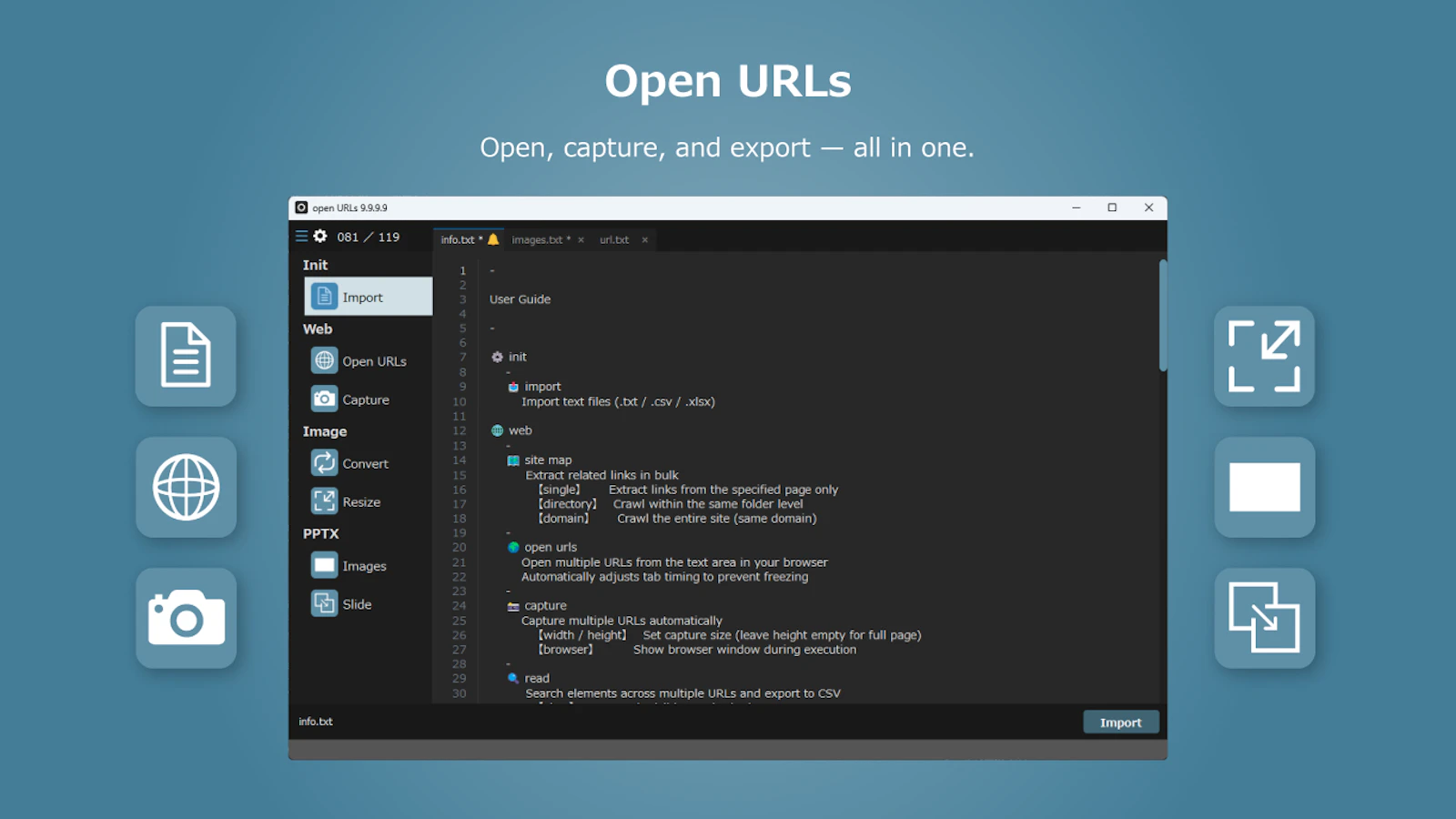 Open URLs screenshot 1