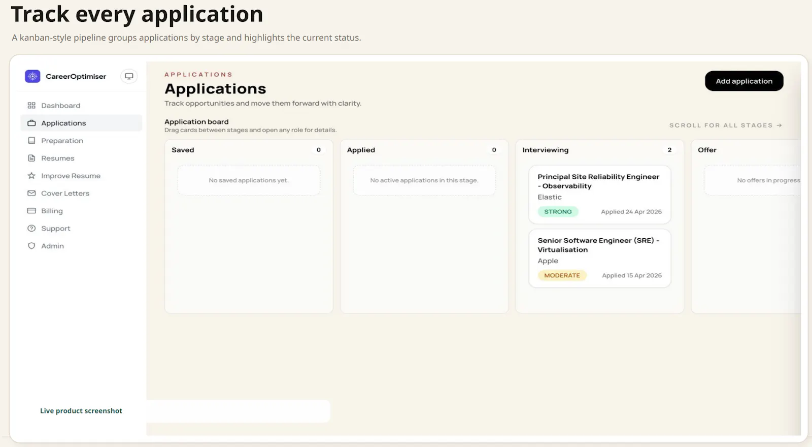 CareerOptimiser screenshot 1