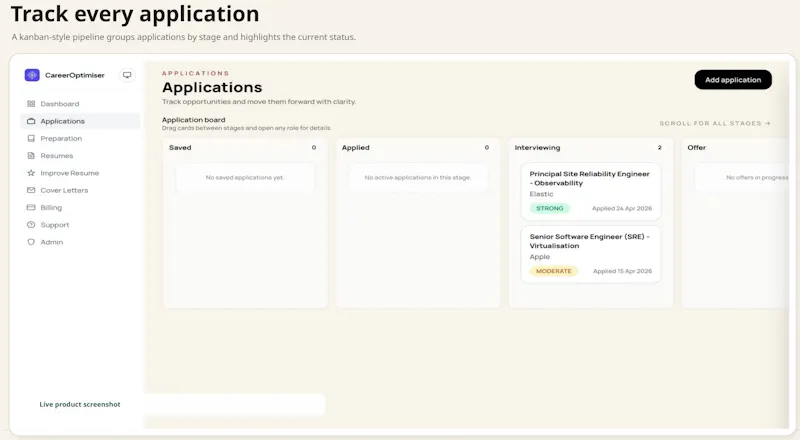 CareerOptimiser screenshot 1