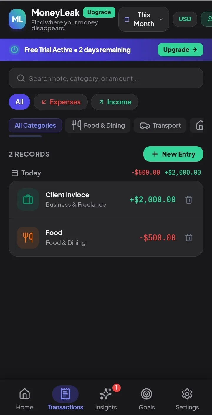 MoneyLeak gallery image