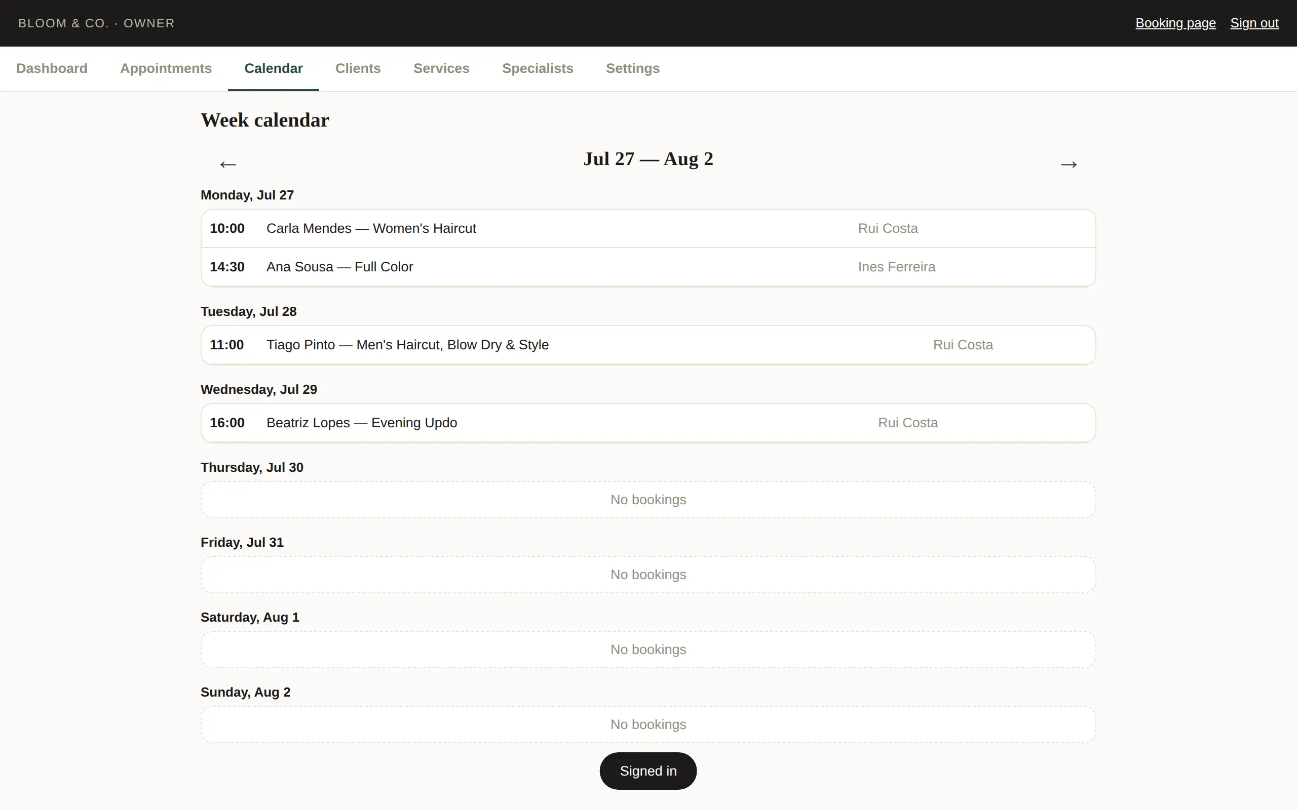 Booking Page gallery image