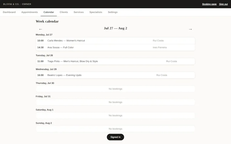 Booking Page screenshot 6