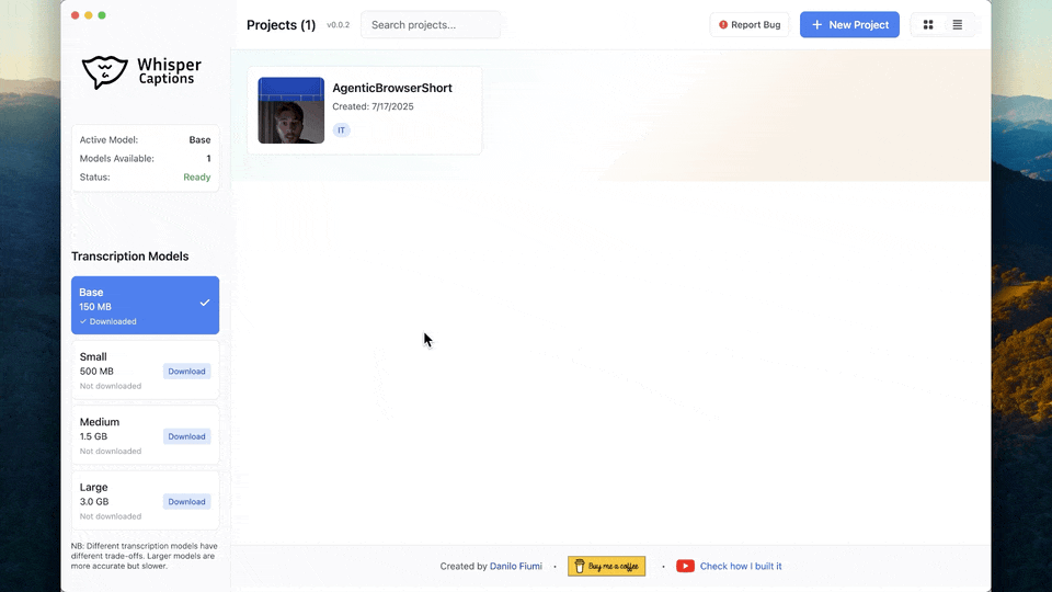 Flüstern - Mühelose Video -Untertitel - angetrieben von Offline AI Medien 5