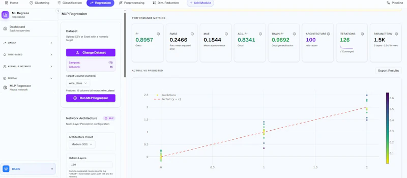MLclustering Platform screenshot 4