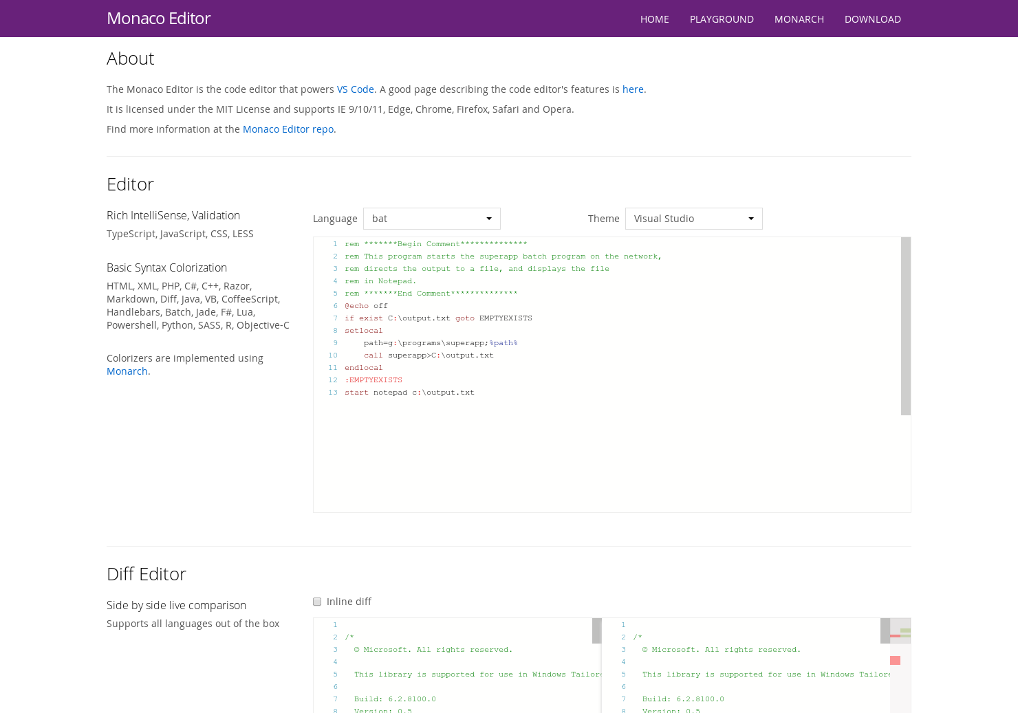 Monaco Editor gallery image