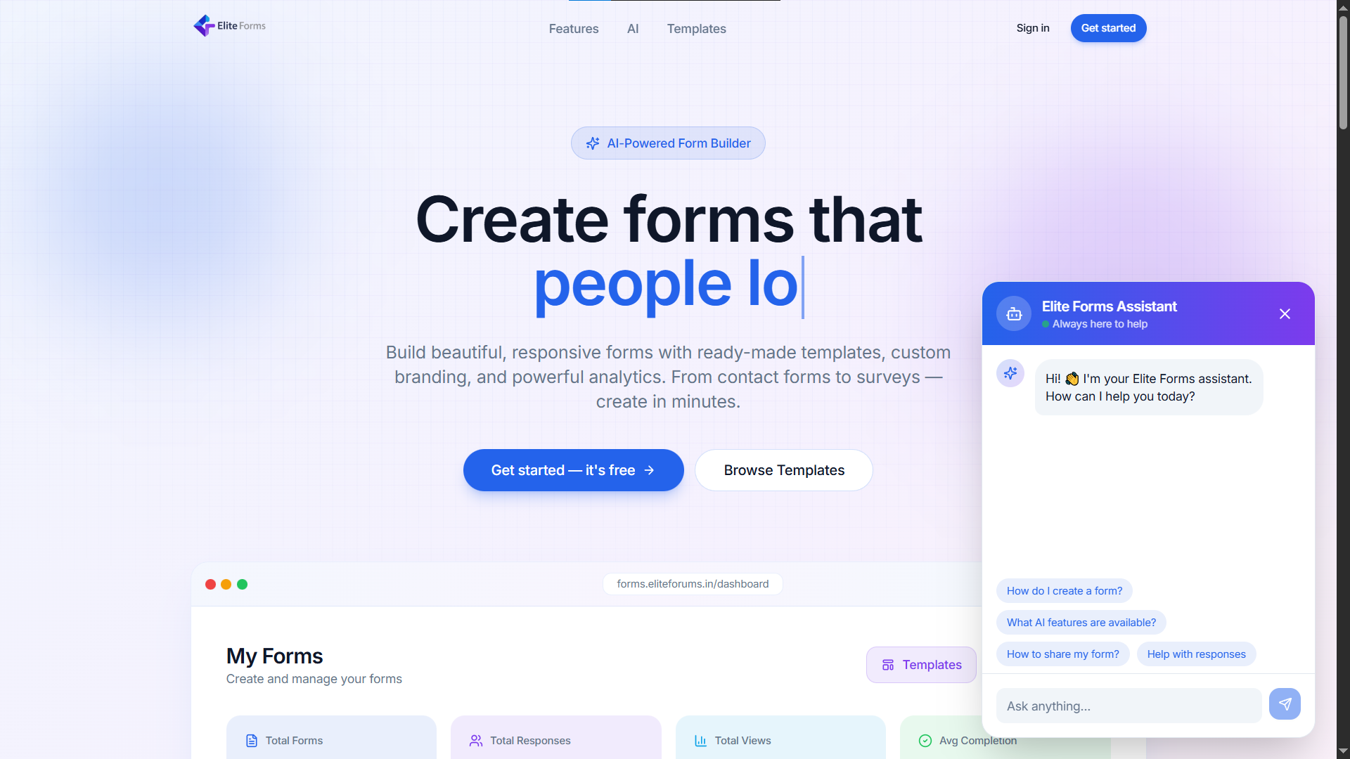 Elite Forms - Screenshot 2 showing product features and functionality