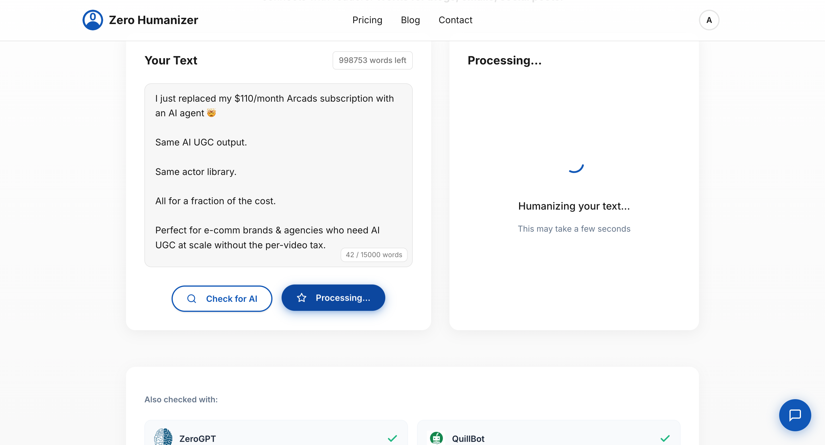 Zero Humanizer gallery image